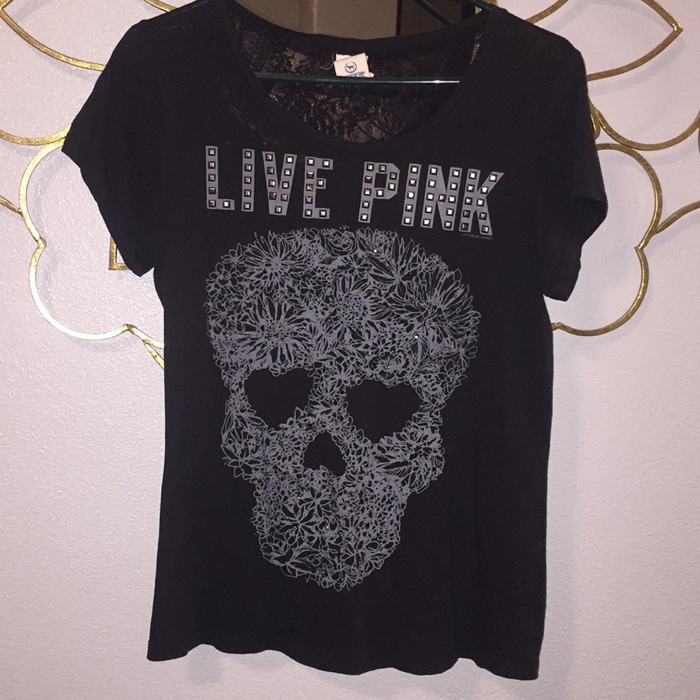 Pink black Skull Shirt